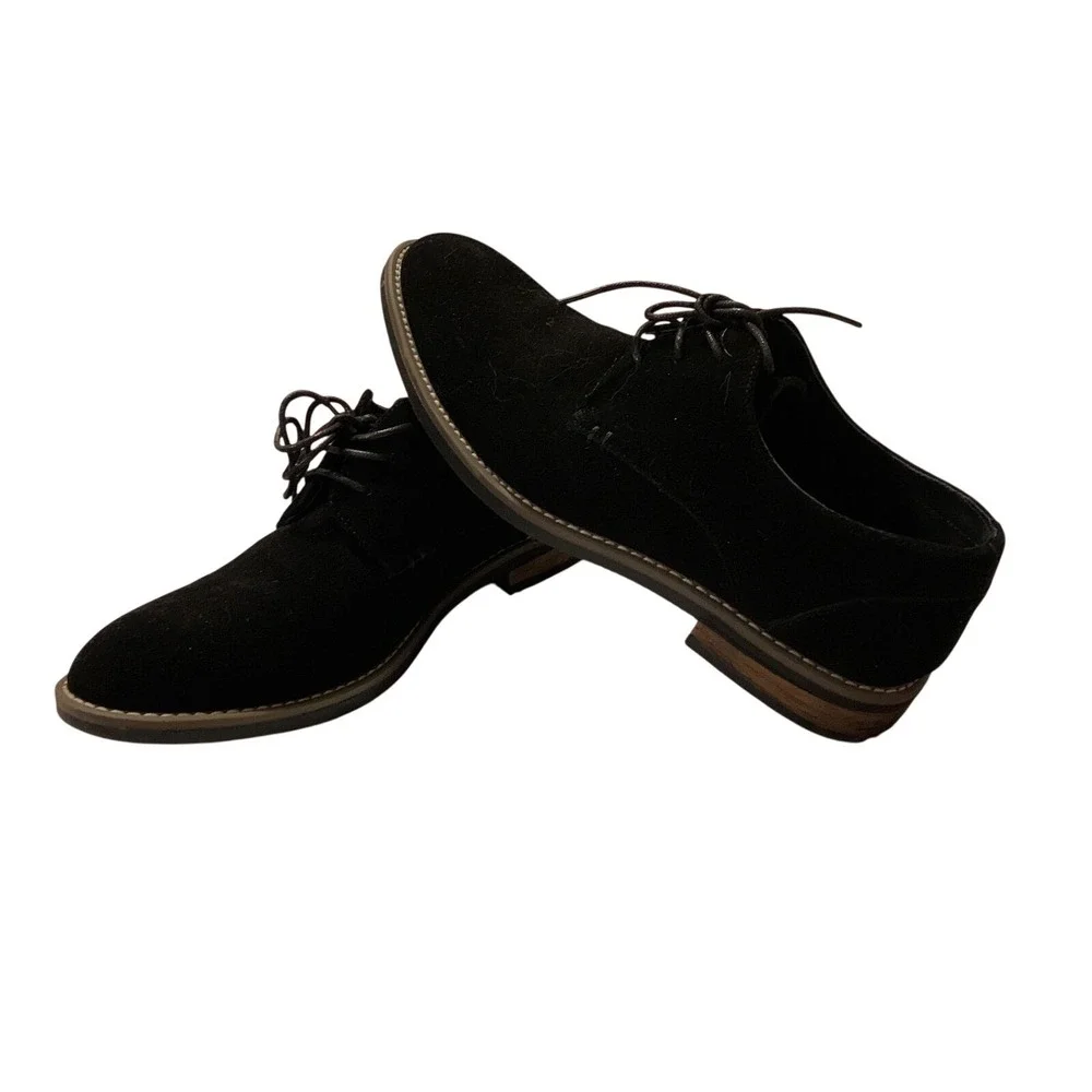 Jousen Milan Black Suede Leather Lace‎ Up Dress Shoes Casual Formal